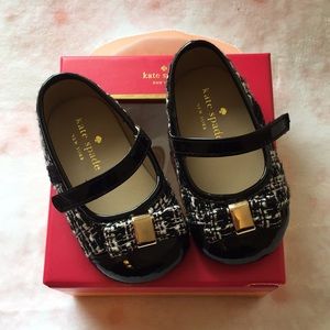 Kate Spade tweed infant Mary Jane shoe with bow